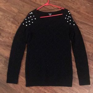 Sweater- black worn once shoulder sparkle